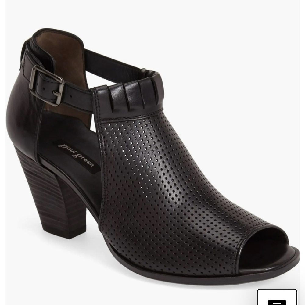 PAUL GREEN $360 Colleen Perforated Leather Heeled Booties 8.5